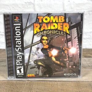 Black Label Tomb Raider Chronicles PlayStation PS1 Complete CIB Reg Card Tested